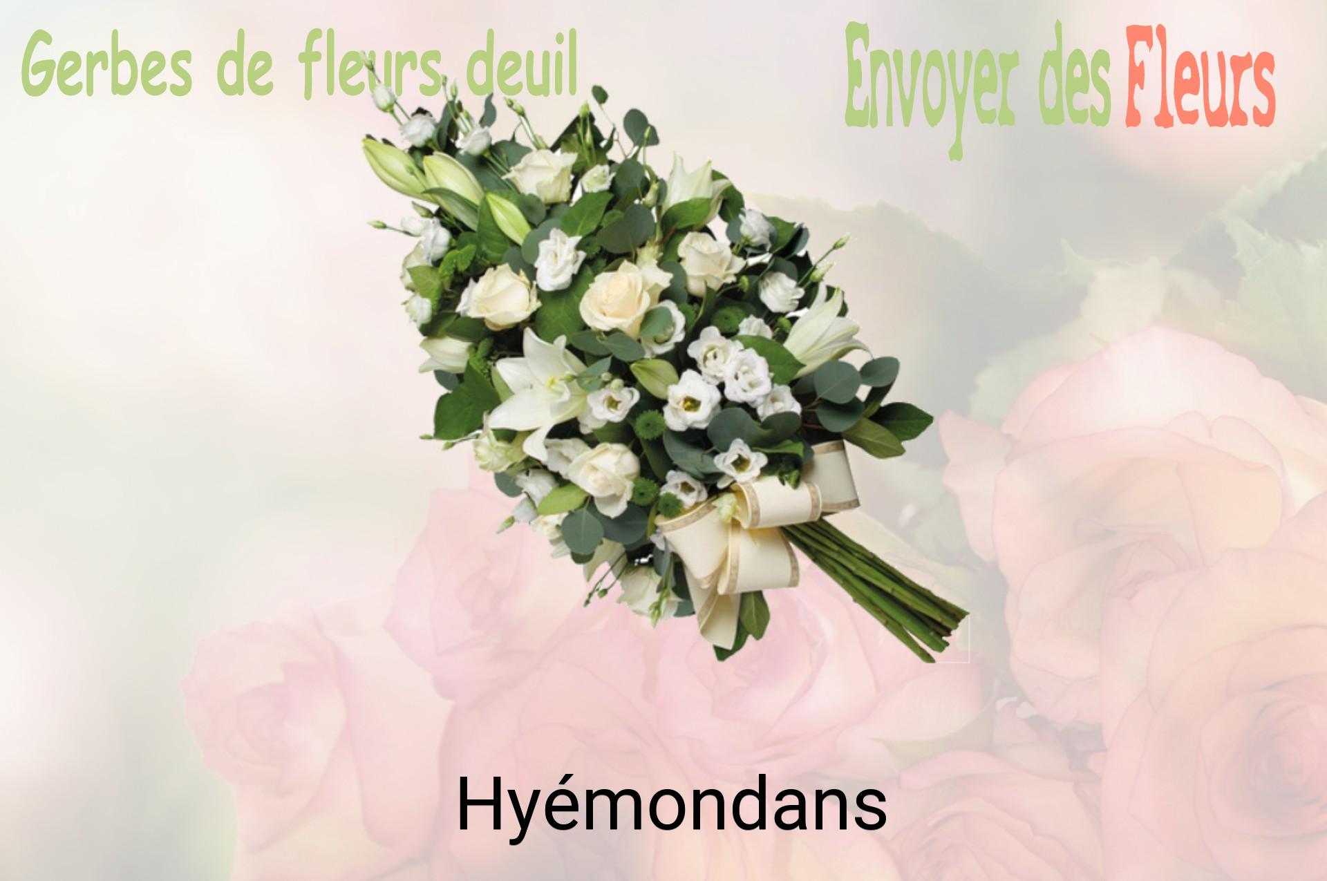 Gerbe de fleurs de deuil livrée à Hyémondans